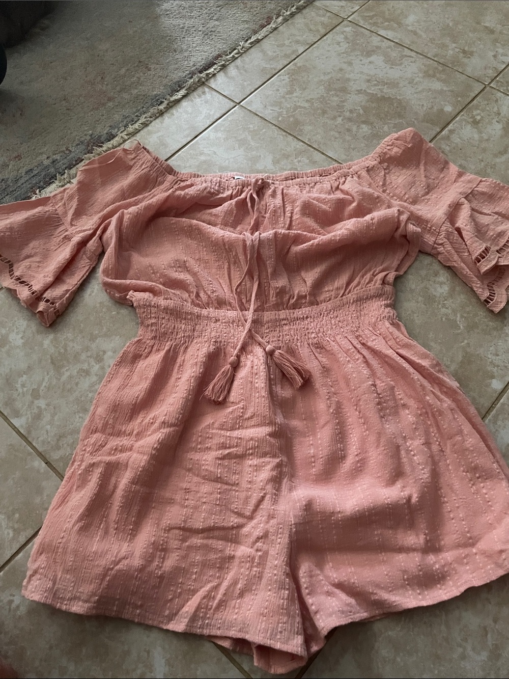 Lush Blush Pink Off-Shoulder Romper